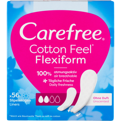 Carefree Cotton Feel Flexiform tisztasági betét illatanyagmentes 56 db