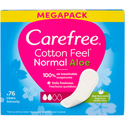 Carefree Cotton Feel Normal tisztasági betét aloe vera illattal 76 db