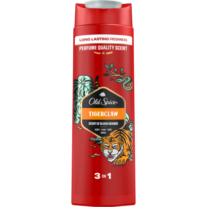 Old Spice Tiger Claw Férfi Sampon és Tusfürdő, Hosszan Tartó Frissesség, 400 ml