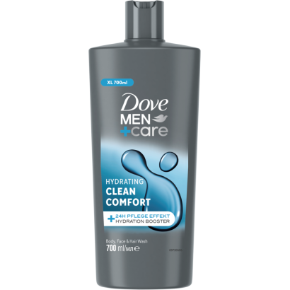Dove Men+Care Hydrating Clean Comfort tusfürdő testre, arcra, hajra 700 ml