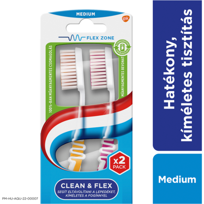 Aquafresh Clean & Flex Medium fogkefe 2 db