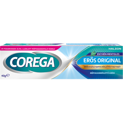 Corega Erős Original enyhén mentolos műfogsorrögzítő krém 40 g