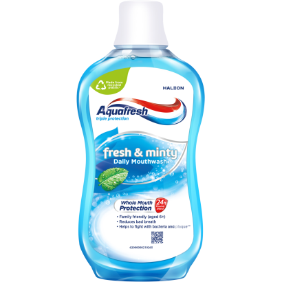 Aquafresh Fresh & Minty alkoholmentes fluoridos szájvíz 500 ml