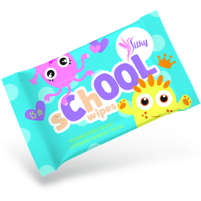 Silky school antibakteriális hatású nedves törlőkendő gyerkeknek