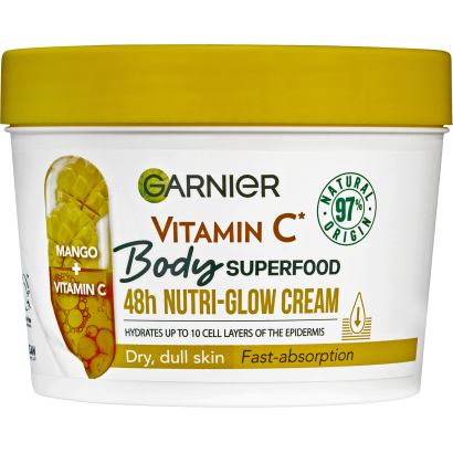 Garnier Body Food Glow Cream Mango + Vitamin C, 380 ml