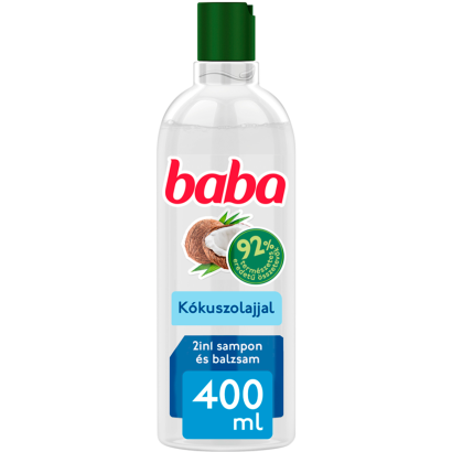 Baba 2in1 sampon és balzsam száraz és töredezett hajra kókuszolajjal 400 ml