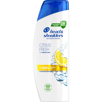 Head & Shoulders Citrus Fresh korpásodás elleni sampon zsíros hajra 400ml napi használatra