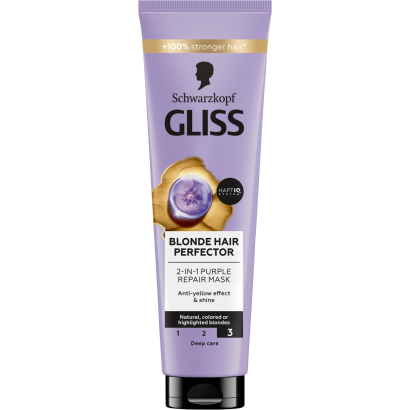 Gliss hamvasító 2 az 1-ben hajpakolás Blonde Perfector 150 ml