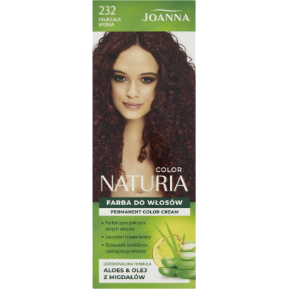 Joanna Naturia Color 232 Érett Cseresznye tartós krémhajfesték tejfehérjével & őszibarack kivonattal