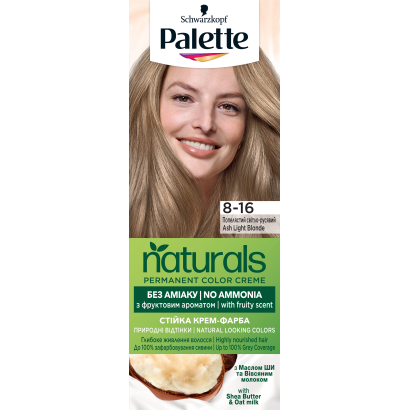Palette Permanent Naturals Color ápoló krémhajfesték 8-16 Hamvas világosszőke