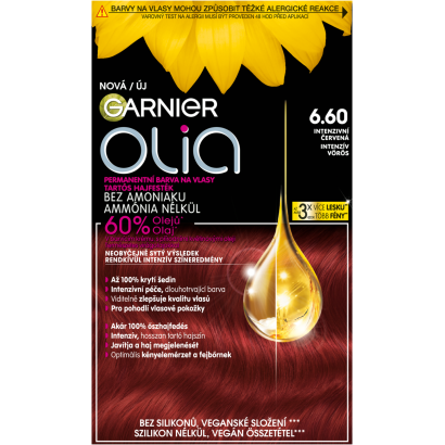 Garnier Olia tartós hajfesték 6 .60 Intenzív vörös, 60 +60 +54 ml