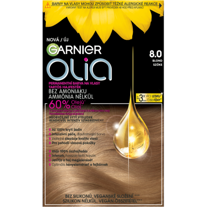 Garnier Olia tartós hajfesték 8 .0 Szőke, 60 +60 +54 ml