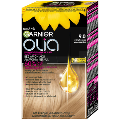 Garnier Olia tartós hajfesték 9 .0 Világosszőke, 60 +60 +54 ml