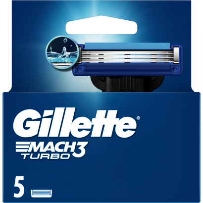 Gillette Mach3 Turbo Borotvabetétek Férfi Borotvához, 5 db Borotvabetét