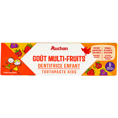 Auchan Kedvenc gyerek fogkrém 6+ gyümölcs ízű 50 ml