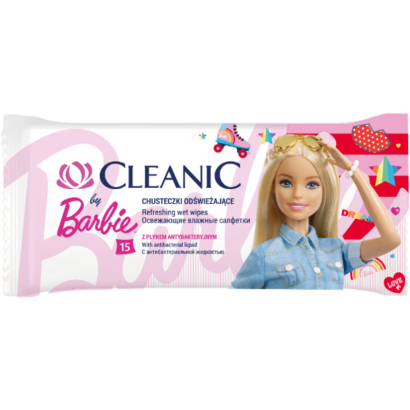 Cleanic Junior rágógumi illatú antibakteriális folyadékkal nedvesített frissítő törlőkendő 15 db