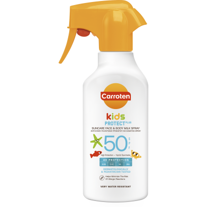 Carroten Kids Protect Plus SPF50 naptej spray arcra és testre 270 ml