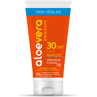 Aloe Vera Organic SPF30 Napozó krém arcra és testre 50ml