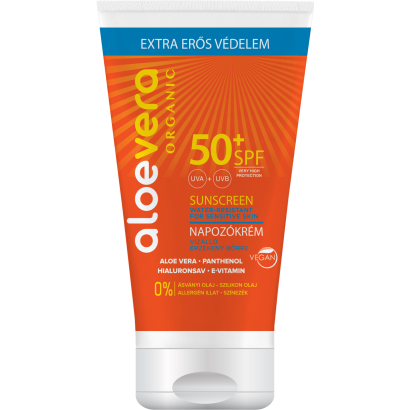 Aloe Vera Organic SPF50 Napozó krém arcra és testre 150ml