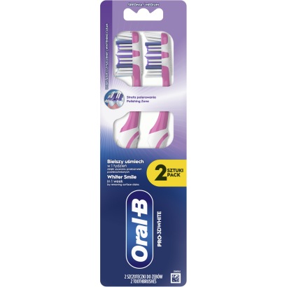 Oral-B PRO-3DWHITE Manuális Fogkefe, Fogfehérítés, Tisztítás, Polírozás, Közepesen,2