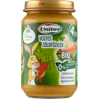 Univer bio vegyes zöldfőzelék zöldségpüré a bébinek, 4 hónapos kortól 163 g