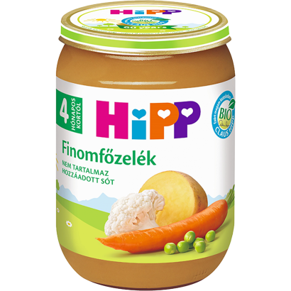 HiPP BIO finomfőzelék babáknak 4 hónapos kortól 190 g