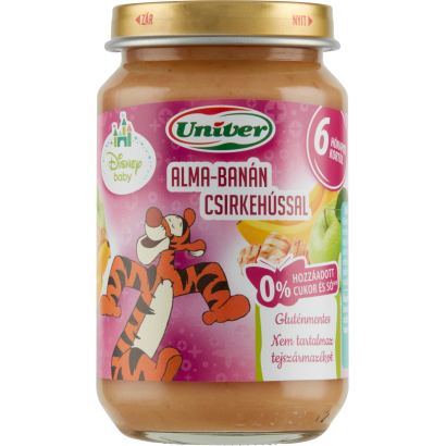 Univer alma-banán csirkehússal bébiétel 6 hónapos kortól 163 g
