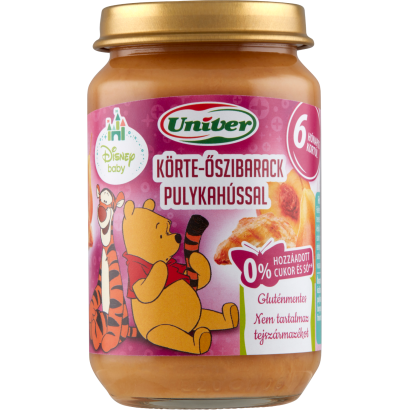 Univer körte-őszibarack pulykahússal bébiétel 6 hónapos kortól 163 g