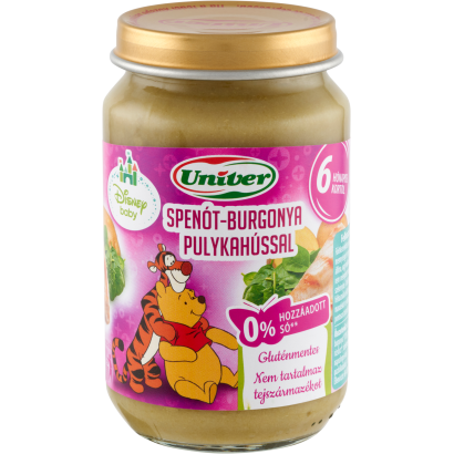 Univer spenót-burgonya pulykahússal bébiétel, 6 hónapos kortól 163 g