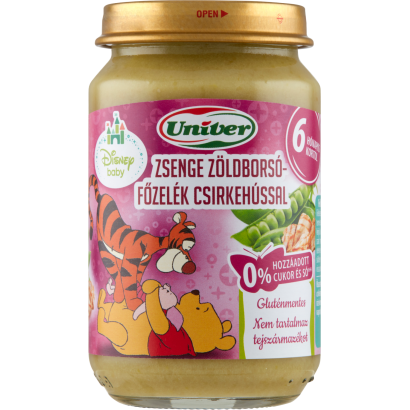 Univer zsenge zöldborsófőzelék csirkehússal bébiétel 6 hónapos kortól 163 g