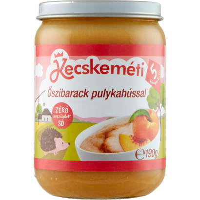 Kecskeméti őszibarack pulykahússal bébiétel 5 hónapos kortól 190 g