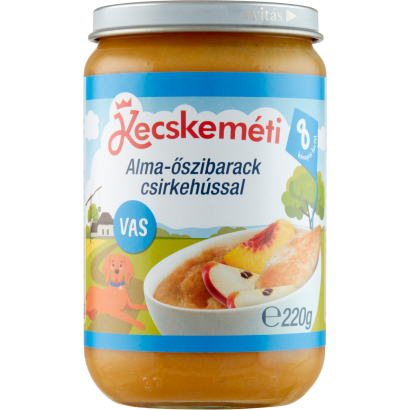 Kecskeméti alma-őszibarack csirkehússal bébiétel 8 hónapos kortól 220 g