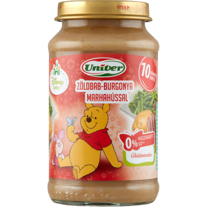 Univer bio zöldbab-burgonya marhahússal bébiétel, 10 hónapos kortól 220 g