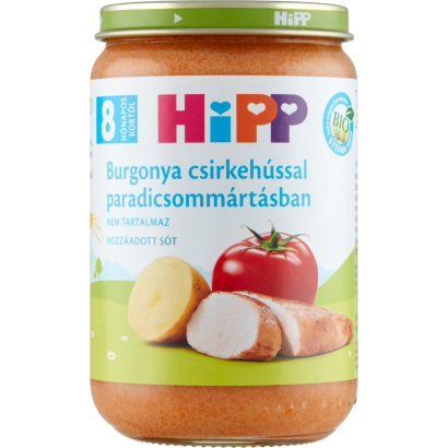 HiPP BIO burgonya csirkehússal paradicsommártásban bébiétel 8 hónapos kortól 220 g