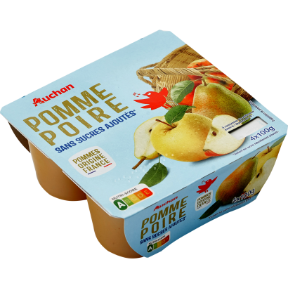 Auchan Kedvenc Kompót alma/körte cukor nélkül 4x100 g