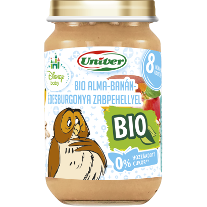 Univer Disney Baby bio alma-banán-édesburgonya zabpehellyel bébidesszert 8 hónapos kortól 163 g