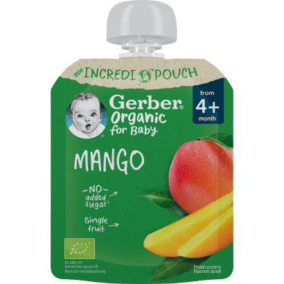 Gerber bio mangó gyümölcspüré, 4 hónapos kortól 80 g