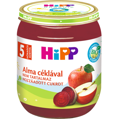 HiPP BIO alma céklával gyümölcs- és zöldségkészítmény bébidesszert 5 hónapos kortól 125 g