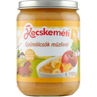 Kecskeméti gyümölcsök müzlivel bébidesszert 6 hónapos kortól 190 g