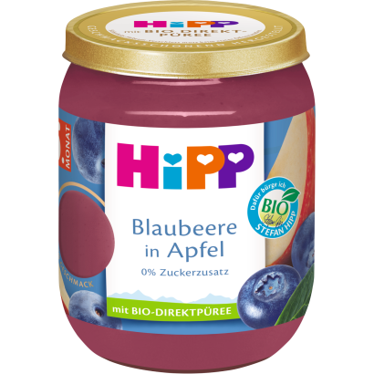 HiPP bio gyümölcskészítmény alma áfonyával bébidesszert 5 hónapos kortól 160 g