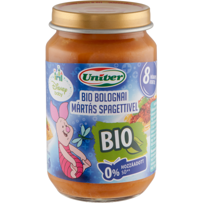 Univer bio bolognai mártás spagettivel bébiétel 8 hónapos kortól 163 g