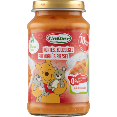 Univer körtés, zöldséges pulykahús rizzsel bébiétel 10 hónapos kortól 220 g