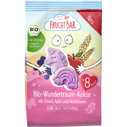 FruchtBar Bio Meseország keksz tönköly, áfonya, banán 100 g