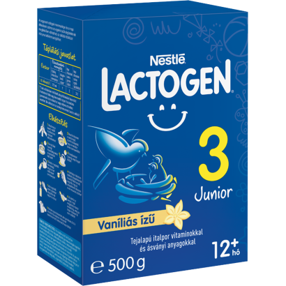 Lactogen 3 Junior Vaníliás ízű Tejalapú italpor vitaminokkal és ásványi anyagokkal 12 hó+ 500 g