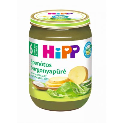 HiPP BIO spenótos burgonyapüré főzelék babáknak 6 hónapos kortól 190 g