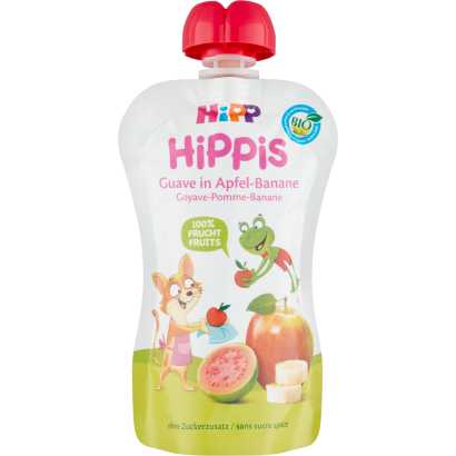 HiPP HiPPiS BIO guava-banán almában gyümölcspép 1 éves kortól 100 g