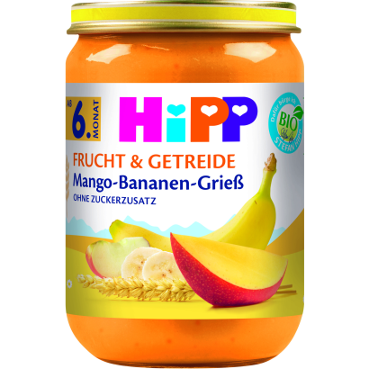 HiPP bio mangós-bananos gríz bébidesszert 6 hónapos kortól 90 g