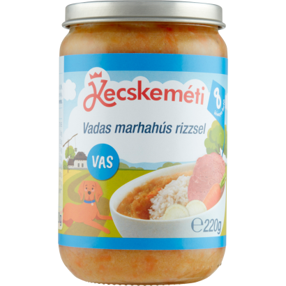 Kecskeméti vadas marhahús rizzsel bébiétel 8 hónapos kortól 220 g