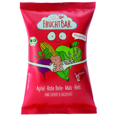 Fruchtbar BIO ropogós kukorica snack almával, céklával és rizzsel 12hó 30g