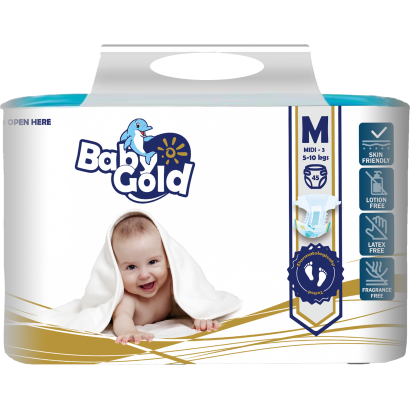 Baby Gold uniszex csecsemőpelenka méret: 3, 5-10 kg 45 db
